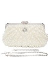 BAIGIO Sac de Pochette de Soirée Perlé pour Femmes Sac à main Ladies Pearl pour le Banquet Nuptial de la Fête de bal de Maria