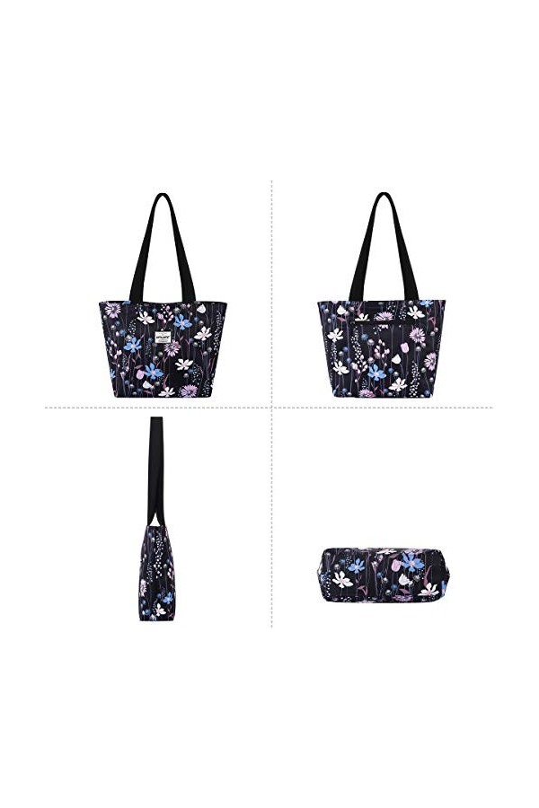 HAWEE Mode Femme Sac à Bandoulière avec Zip Grande Capacité Sac Dépaule Imperméable Léger Sac Fourre-Tout Loisir Sac à Provi