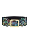 CHIC DIARY Ceinture élastique pour femme - Imprimé animal - Large ceinture extensible, Peau de serpent colorée, taille unique