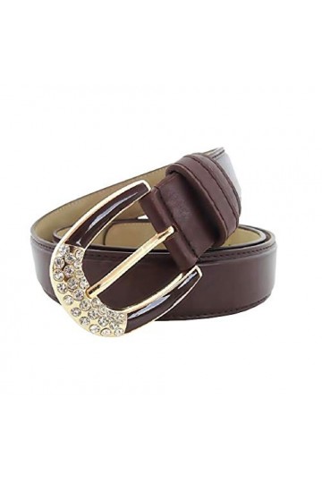 Inception Pro Infinite Ceinture femme - marron foncé - pour jeans - simili cuir - boucle en strass syq - 138