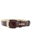 Inception Pro Infinite Ceinture femme - marron foncé - pour jeans - simili cuir - boucle en strass syq - 138