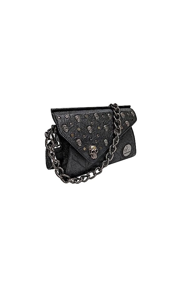 MiTASCH Jack Pochette pour femme en cuir avec chaîne à bandoulière Noir, Noir , 26,5 X 17 X 5 cm