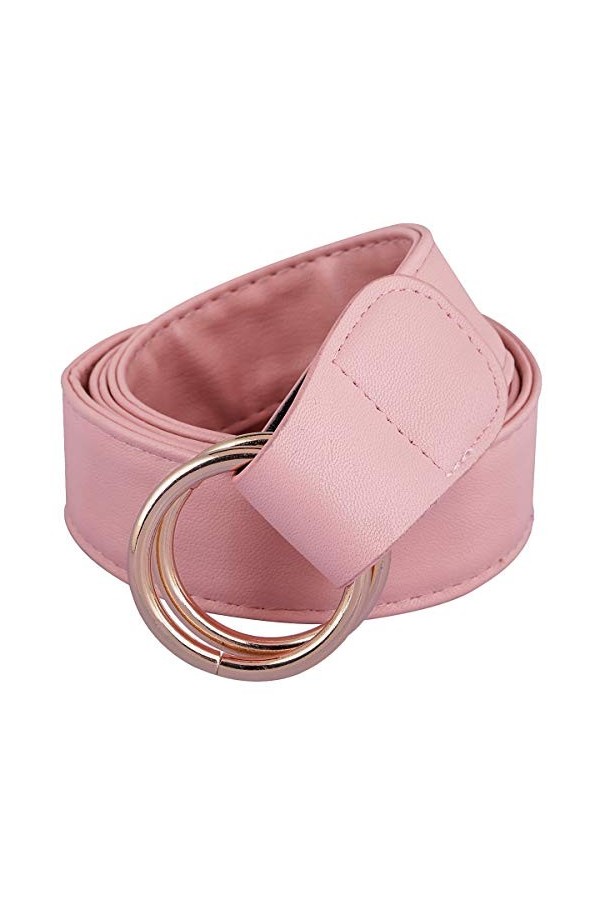 KYEYGWO Ceinture en cuir synthétique pour femme avec double boucle - Ceinture réglable - Pour les loisirs et les jeans - - Ta
