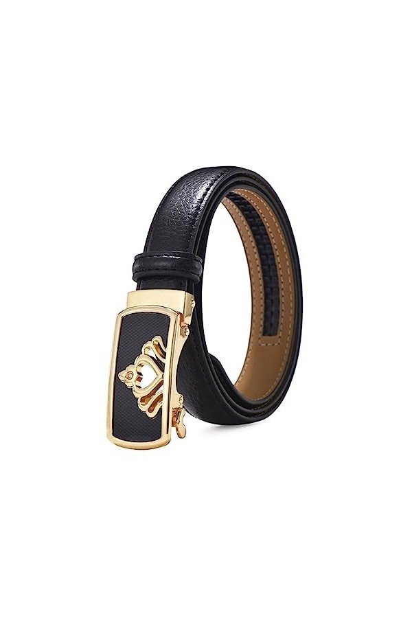NIUXICH Ceinture femme cuir dames boucle automatique ceinture ceintures fines femme jean ceinture largeur 2.3cm, 100cm