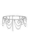 CHIC DIARY Ceinture en métal pour femme - Ceinture décorative - Argent, argenté, taille unique
