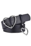 BtpOuy Ceintures en cuir coeur boucle réglable dames mignon en forme de coeur mince ceinture jean robe Punk mode ceintures po