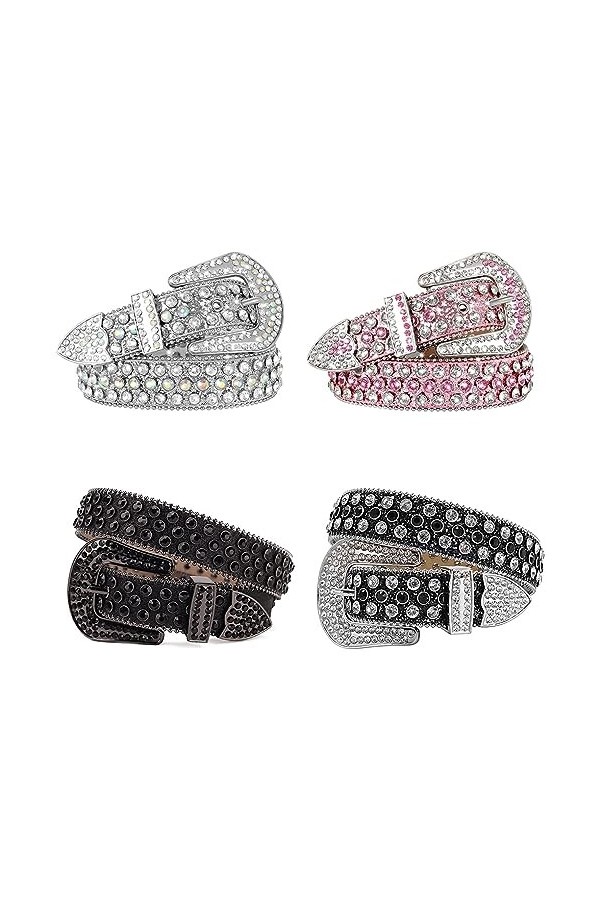 kawehiop Montrez votre style avec une ceinture en strass - Pour les concerts et lusure quotidienne Ceinture en strass Wester