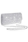 Pochette de soirée pour femme, Argenté., 20cm/7.87in*10.5cm/4.13in*4.5cm/1.77in