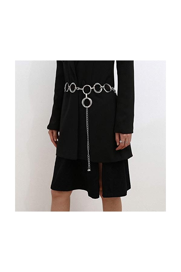 Lamdgbway O-ring Chaîne Ceintures Pour Femmes Ceinture Ceinture Pour Robes Ceinture Chaîne Cadeau Pour Filles Grand Cercle Ar
