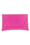 Girly Handbags Femme Pochette unie en faux suède Fuchsia