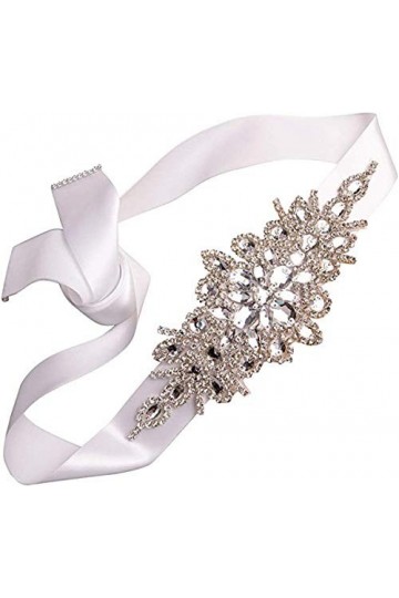Ulalaza Femme Robe de soirée de Bal décoratif Ceinture de mariée Ceinture de Cristal Sashes Ceinture de Mariage Ceinture de m