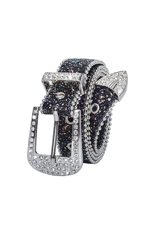 UTOWO Ceinture en cuir clouté avec strass pour homme et femme, cowgirl cowboy bling pour jeans et pantalons convient pour to
