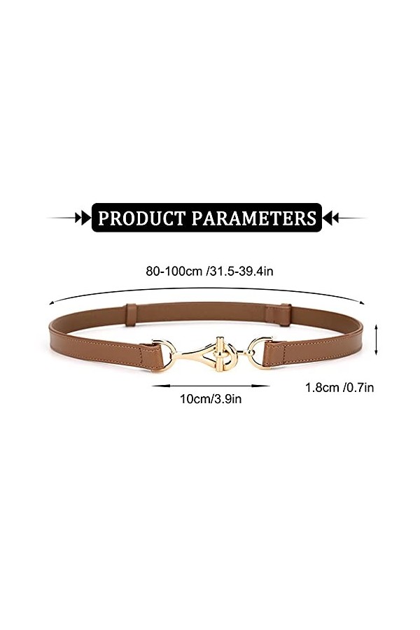 Aivtalk Femme Belt Fine Ceinture Similicuir Élégant Sangle Fille Ceinturon Décoration Jupe Robe Jean Pantalon Caramel