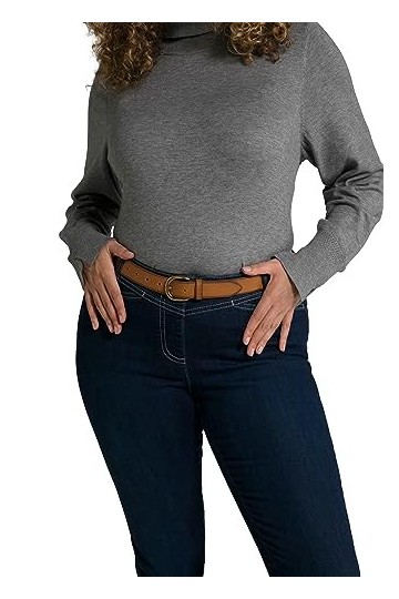 Ulla Popken Basic Gürtel, Schmal Ceinture, Marone, 125 Femme