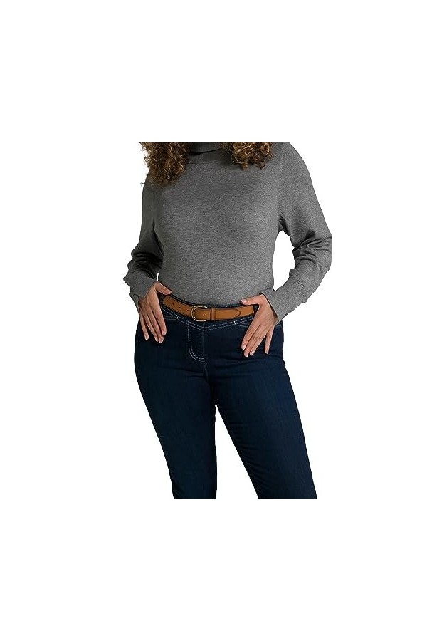 Ulla Popken Basic Gürtel, Schmal Ceinture, Marone, 125 Femme