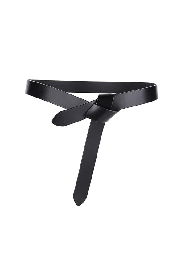 YMYGCC Ceinture élastique fine pour femme avec nœud réglable en cuir souple pour robe, combinaison, chemise longue, manteau d