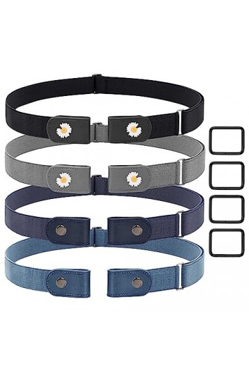 Ceinture Sans Boucle 4 Pièces Ceinture Extensible Réglable Ceinture Élastique Sans Boucle Ceinture Élastique Stretch Invisibl