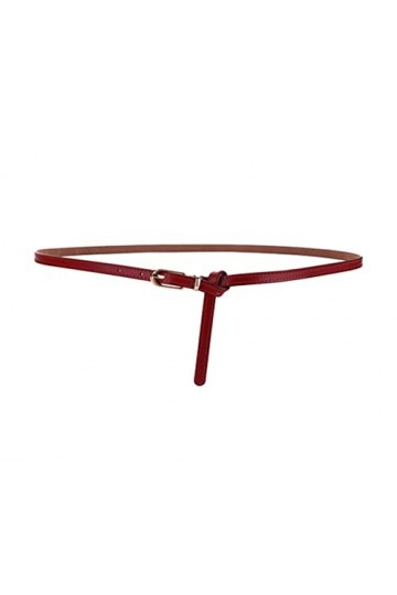 Ele Gens Ceinture en cuir pour femme, rouge, 110 cm
