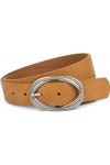 styleBREAKER ceinture femme unie à double boucle torsadée ovale, longueur ajustable 03010099, taille:80cm, couleur:curry-arge