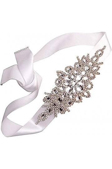 Ulalaza Femme Robe de soirée de Bal décoratif Ceinture de mariée Ceinture de Cristal Sashes Ceinture de Mariage Ceinture de m