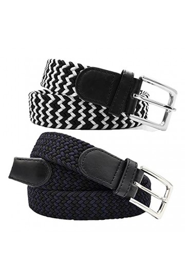 Gloop BE201701 Ceinture élastique en tissu tressé pour homme et femme - Multicolore - 120 cm