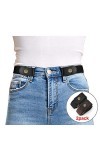 JasGood Lot de 2 ceintures élastiques sans boucle pour homme ou femme - Sans déformation - Ceinture invisible, 3-noir/café., 