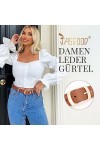 JasGood Ceinture en cuir pour femme avec boucle ardillon, Marron 05 , XXL:Fit für Taillengröße 116-125cm