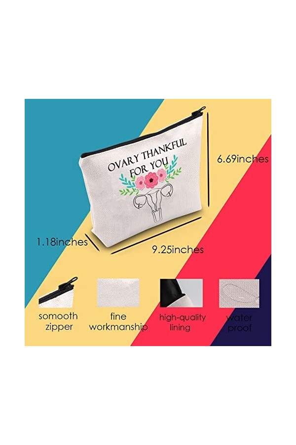 Doula Pochette de maquillage avec fermeture éclair pour femme, Sac O-var
