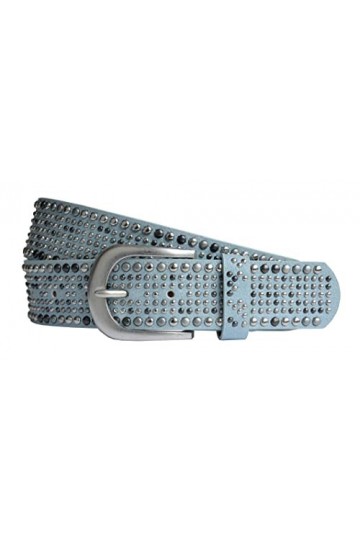 Ceinture tendance pour femme - Vintage - En cuir - 15 couleurs - Longueur 80 à 105 cm, bleu clair, 100 cm
