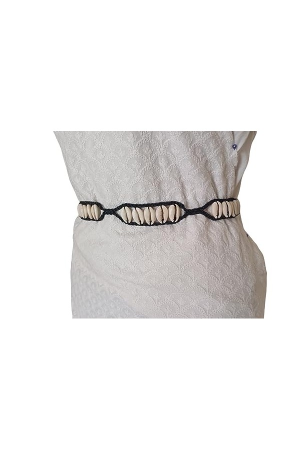 KVR Ceinture de taille ethnique rustique pour la Saint-Valentin avec perles de verre, 103-2 cm, 7 Twist, taille unique