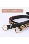 JASGOOD Lot de 2 ceintures en cuir pour femme avec boucle dorée/argentée, D-Léopard, Medium