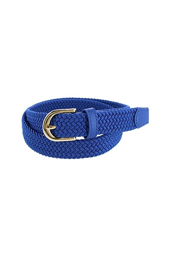 CTM® Ceinture élastique tressée pour femme, bleu marine, 3X