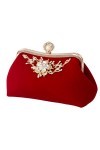TENDYCOCO Pochette de soirée pour femme avec chaîne - Pour mariage, fête, banquet - Noir, Rouge