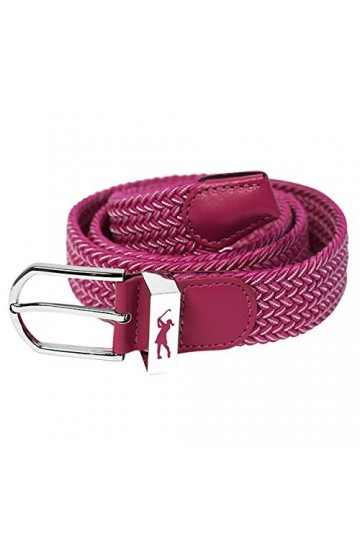 Surprizeshop Ceinture en toile tissée super extensible | Émaillé à la main sur la boucle | Ceinture de golf pour femme | Tail