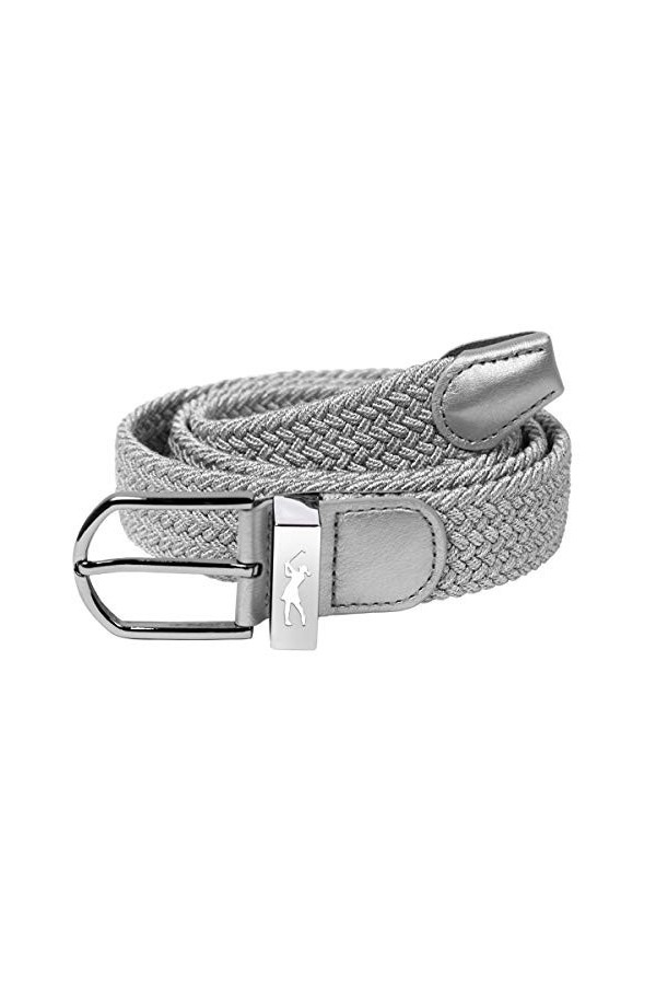 Surprizeshop Ceinture en toile tissée super extensible | Émaillé à la main sur la boucle | Ceinture de golf pour femme | Tail