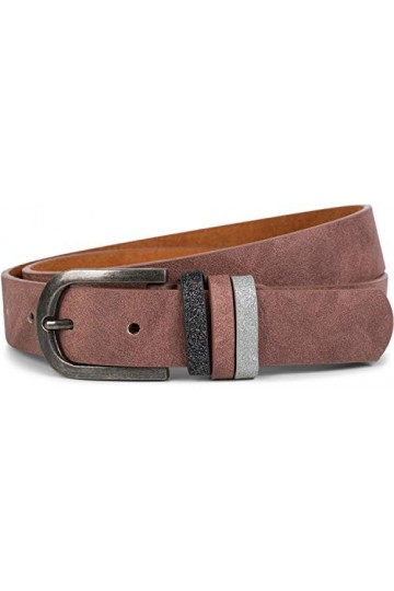 styleBREAKER Ceinture unie pour femme avec boucle scintillante, réglable 03010091, taille:90cm, couleur:Vieux rose-