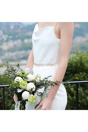 Ulalaza Femme Robe de soirée de Bal décoratif Ceinture de mariée Ceinture de Cristal Sashes Ceinture de Mariage Ceinture de m