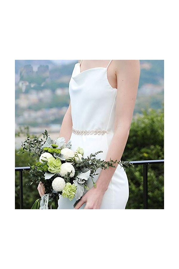 Ulalaza Femme Robe de soirée de Bal décoratif Ceinture de mariée Ceinture de Cristal Sashes Ceinture de Mariage Ceinture de m