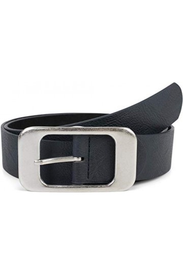 styleBREAKER ceinture unisexe unie avec grande boucle rectangulaire, longueur ajustable 03010100, taille:90cm, couleur:Bleu