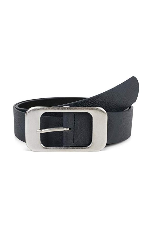 styleBREAKER ceinture unisexe unie avec grande boucle rectangulaire, longueur ajustable 03010100, taille:90cm, couleur:Bleu
