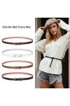 JasGood Lot de 4 ceintures fines en cuir synthétique pour femme - Extra fines - Multicolore - En option - Élégantes - Boucle 