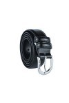 Biagiotti Ceinture femme fine en cuir véritable, raccourcie avec boîte, Noir 3 cm, L 115 cm 