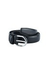 Biagiotti Ceinture femme fine en cuir véritable, raccourcie avec boîte, Noir 3 cm, L 115 cm 