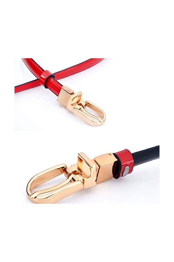 Aivtalk Femme Réglable Ceinture Fine en Cuir verni Belt Mince Ceinturon avec Boucle ardillon Décoration Ado Fille Jupe Robe J