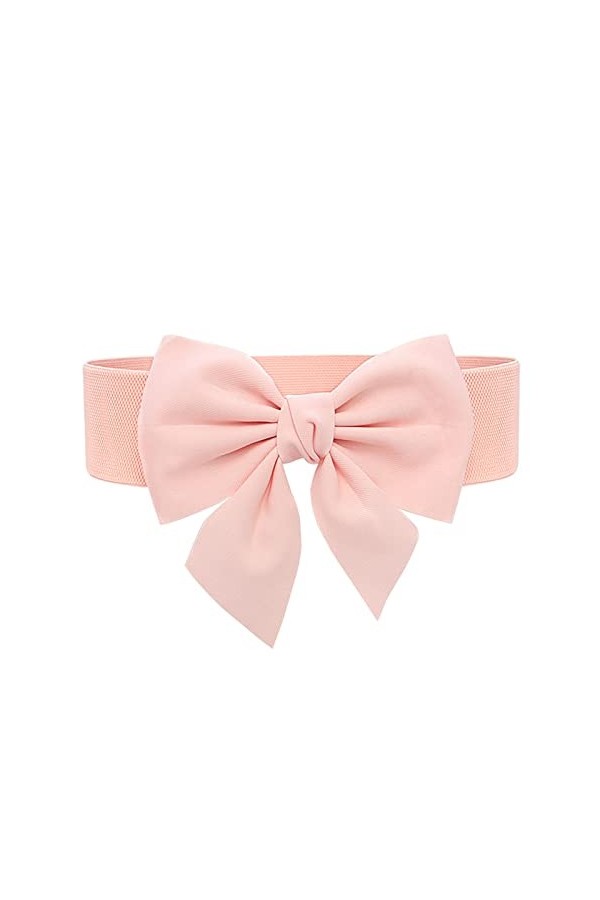 Tenorbass Ceinture large à nœuds pour femmes, ceinture élastique vintage à gros nœuds pour robes, ceinture mignonne pour la t