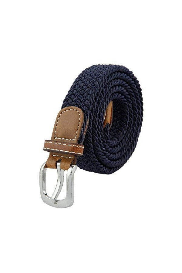 Shanxing Vert Armée Ceinture Femme élastique Tressée Extensible Stretch Sangle avec Boucle en Métal Fermeture en Cuir PU