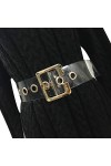 Ceinture large holographique transparente en PVC avec boucle en métal pour femme - - taille unique