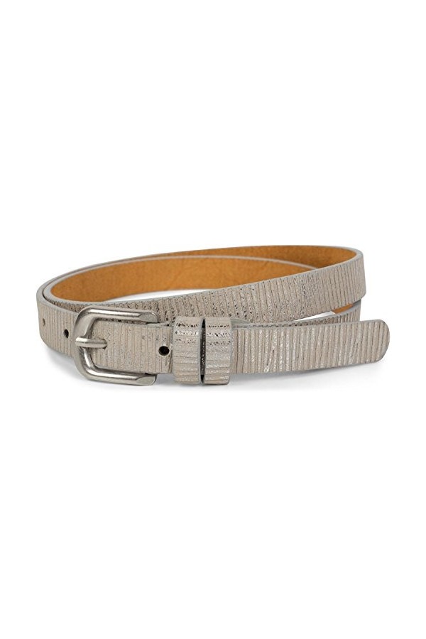 styleBREAKER Fine ceinture unie avec rayures métalliques, ceinture vintage, ajustable, femmes 03010089, taille:90cm, couleur: