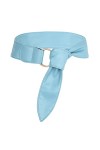 KYEYGWO Robe pour femme de 6 cm de large, ceinture réglable en cuir synthétique avec double anneau et boucle en métal, Bleu 