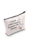 Goose Game I Think I Will Cause Problems On Purpose Pochette à fermeture éclair pour les amoureux des animaux de compagnie, S
